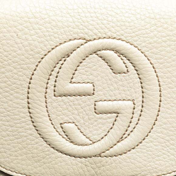 GUCCI Authentic White Leather Shoulder Bag - Picture 6 of 10